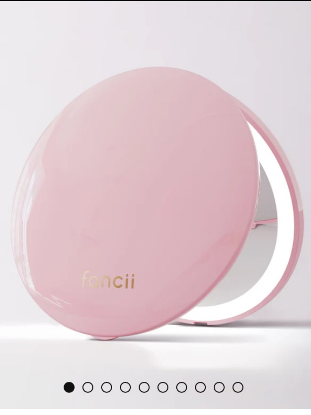 NIB fancii mini Taylor rechargeable compact mirror-Petal Pink